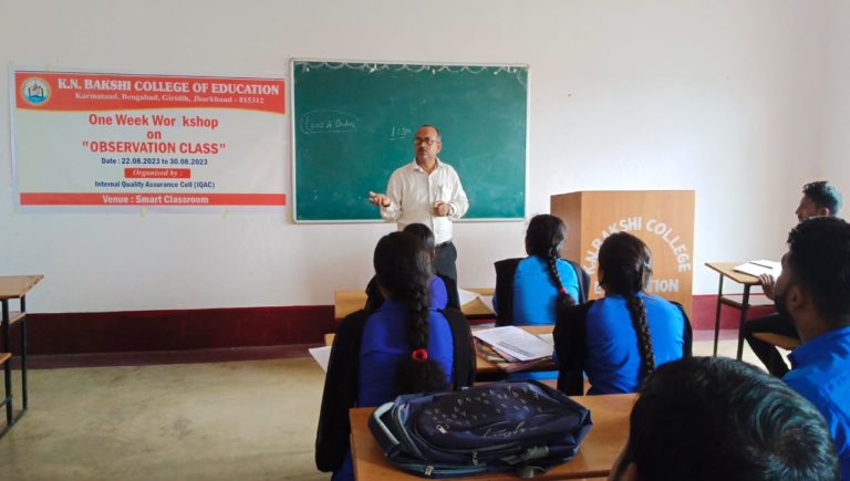 WORKSHOP ON OBSERVATION CLASS  5th Day of Observation Class