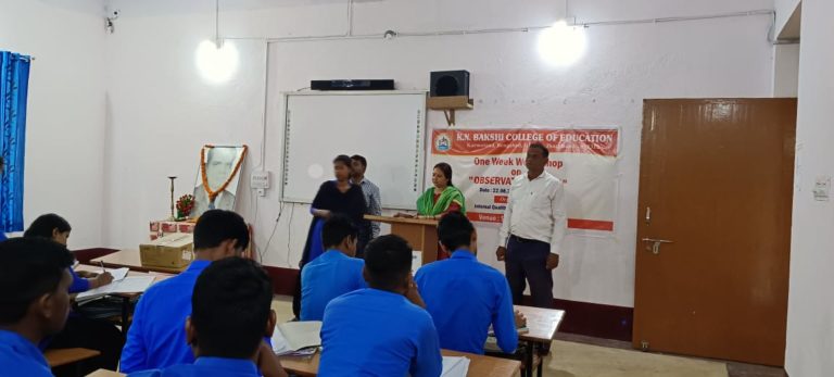 WORKSHOP ON OBSERVATION CLASS  4th Day of Observation Class