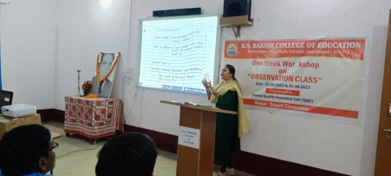 WORKSHOP ON OBSERVATION CLASS  3rd Day of Observation Class