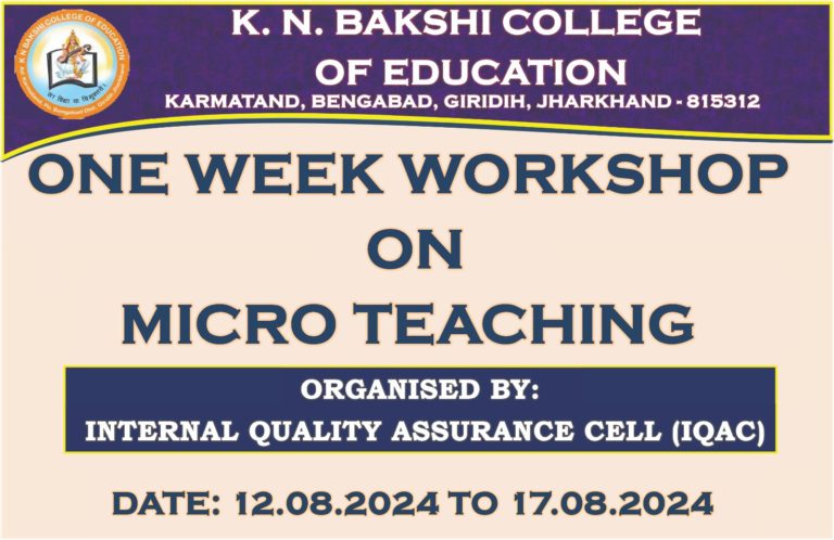 One Week Workshop on Micro Teaching