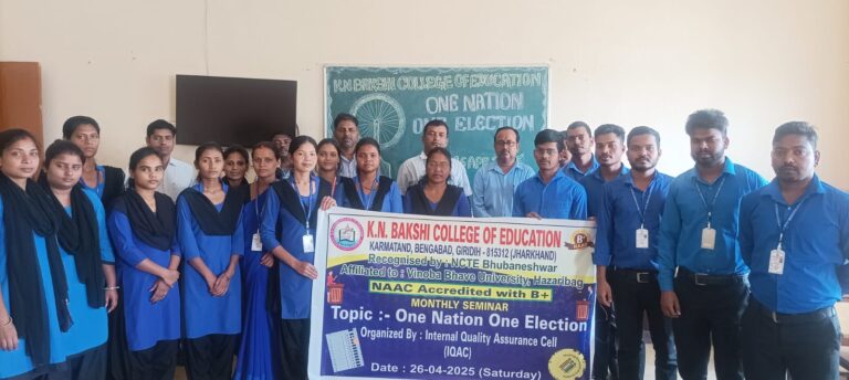 Monthly Seminar Topic-” One Nation One Election”